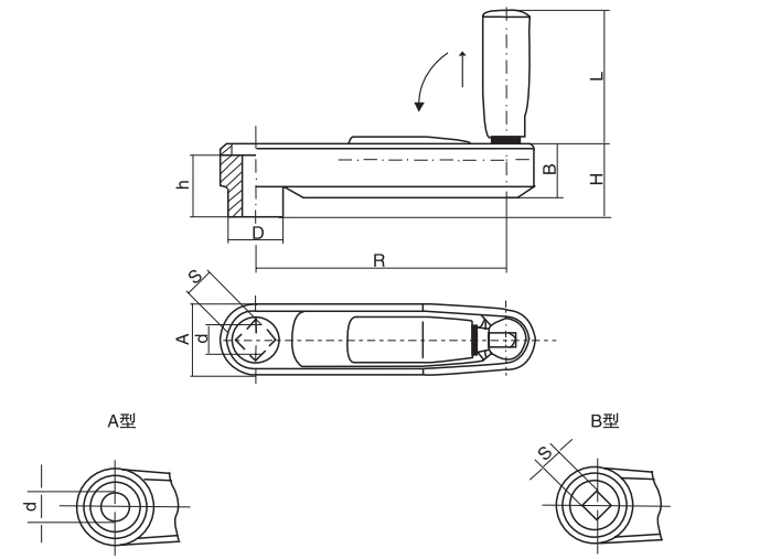 可折搖手柄HY8310.25-1結(jié)構(gòu)圖