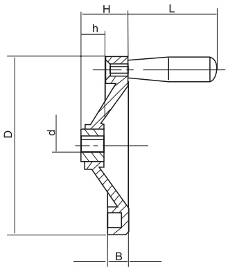 內(nèi)碟形手輪HY8313.22結(jié)構(gòu)圖