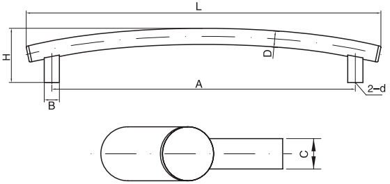弧形拉手HY8315.13結(jié)構(gòu)圖